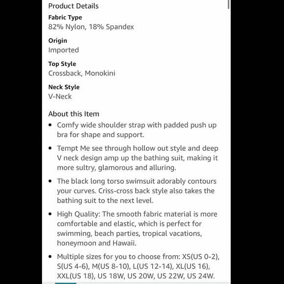 Any3 for$25🆕 Tempt Me V Neck Cross Back swimsuit size small - Picture 5 of 5